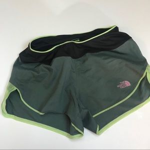 The North Face running shorts olive green